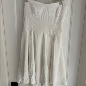 Altar'd State Strapless White Satin Dress